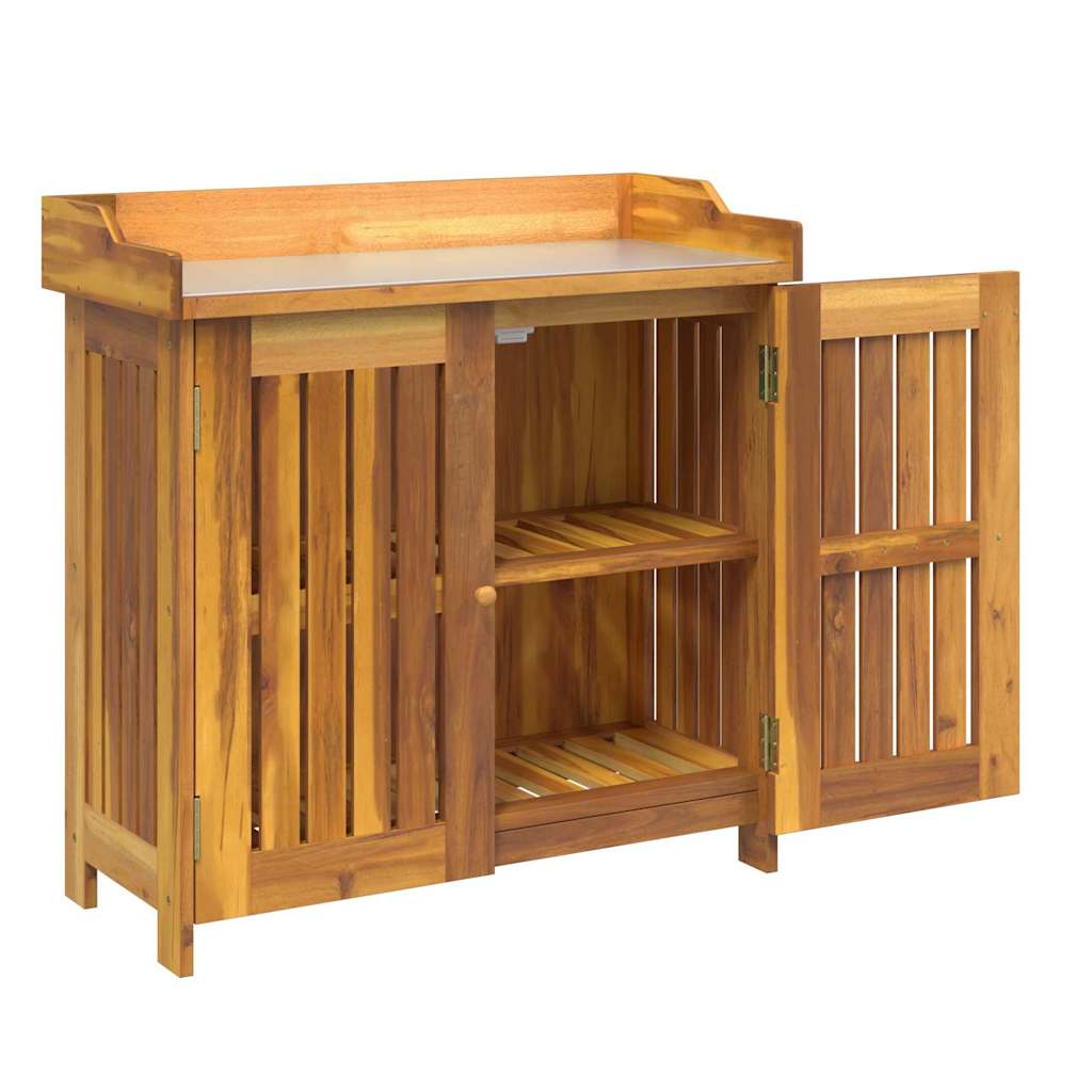 Garten-Schrank Natur 78 x 36,5 x 78 cm Massivholz Akazie