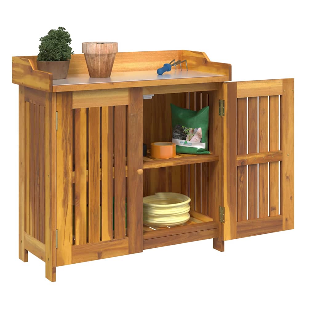 Garten-Schrank Natur 78 x 36,5 x 78 cm Massivholz Akazie