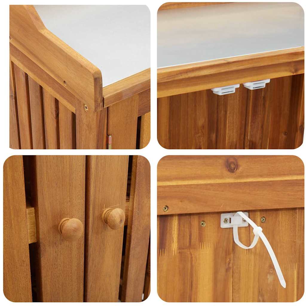 Garten-Schrank Natur 93 x 41,5 x 98 cm Massivholz Akazie