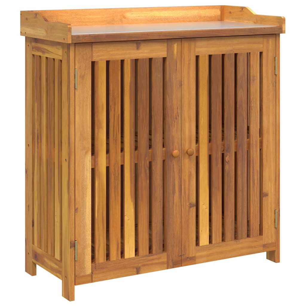 Garten-Schrank Natur 93 x 41,5 x 98 cm Massivholz Akazie