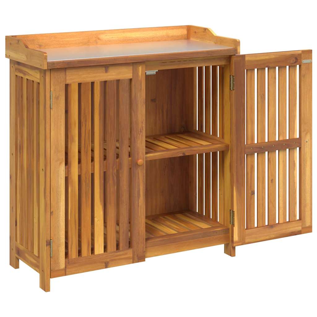 Garten-Schrank Natur 93 x 41,5 x 98 cm Massivholz Akazie