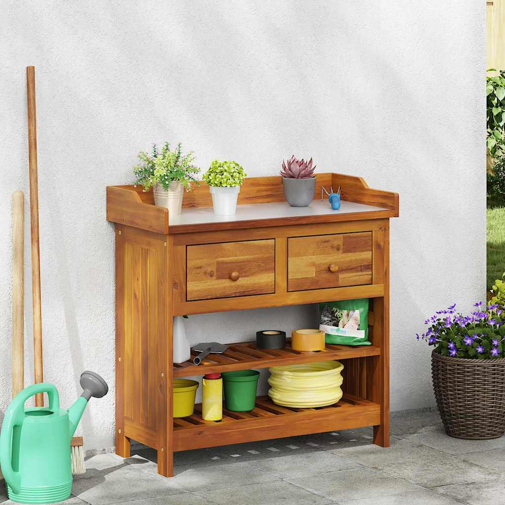 Garten-Schrank Natur 78 x 36,5 x 78 cm Massivholz Akazie