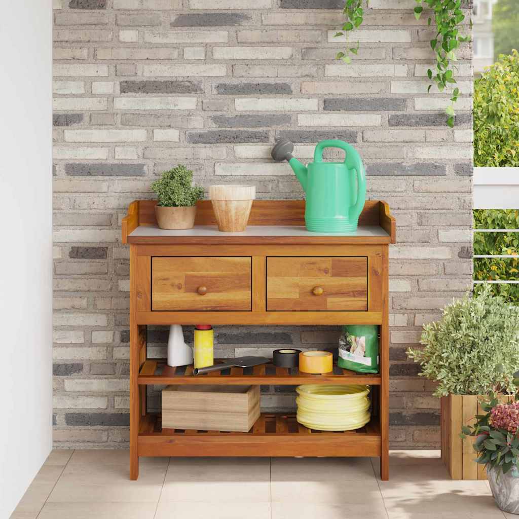 Garten-Schrank Natur 78 x 36,5 x 78 cm Massivholz Akazie