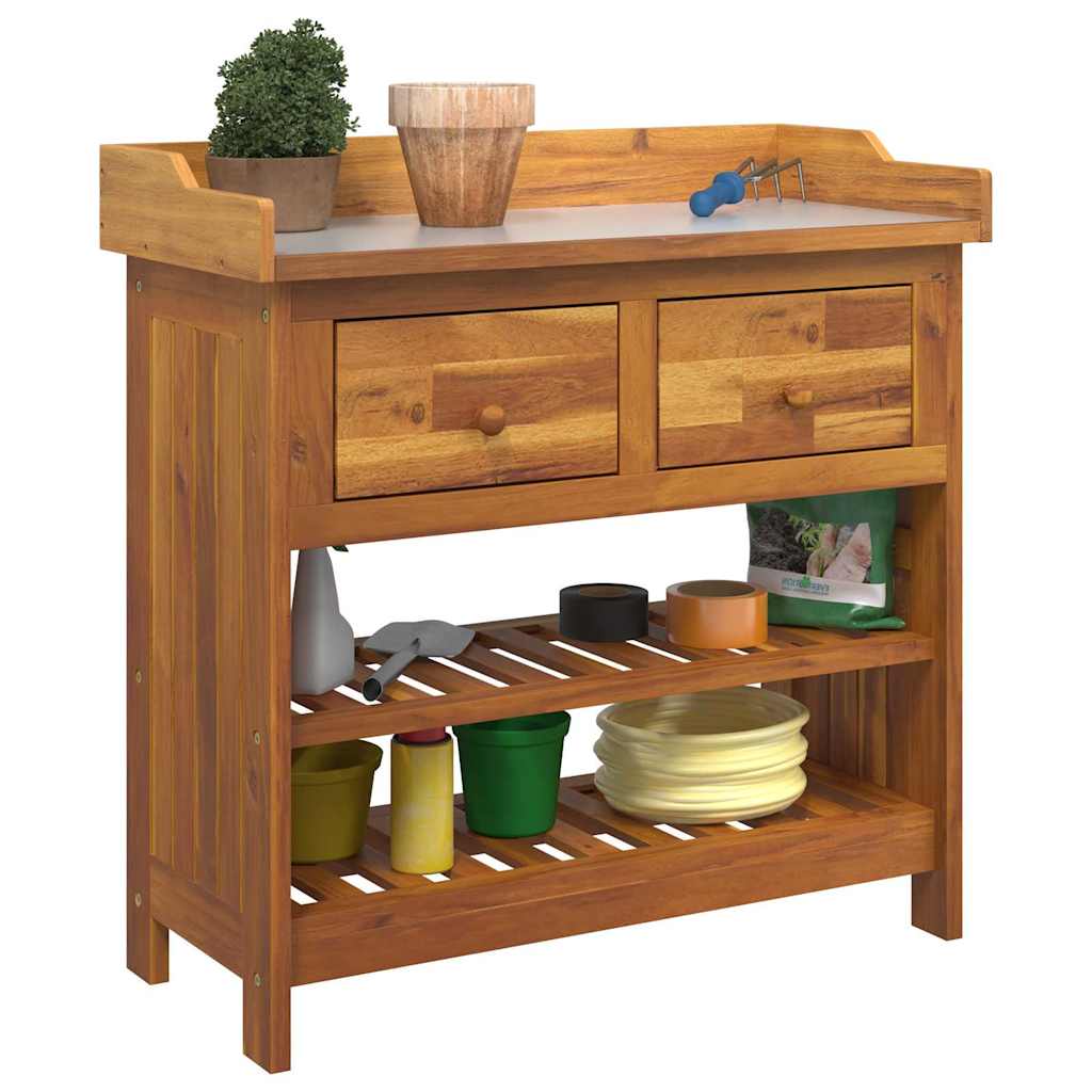 Garten-Schrank Natur 78 x 36,5 x 78 cm Massivholz Akazie