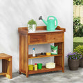 Garten-Schrank Natur 93 x 41,5 x 98 cm Massivholz Akazie