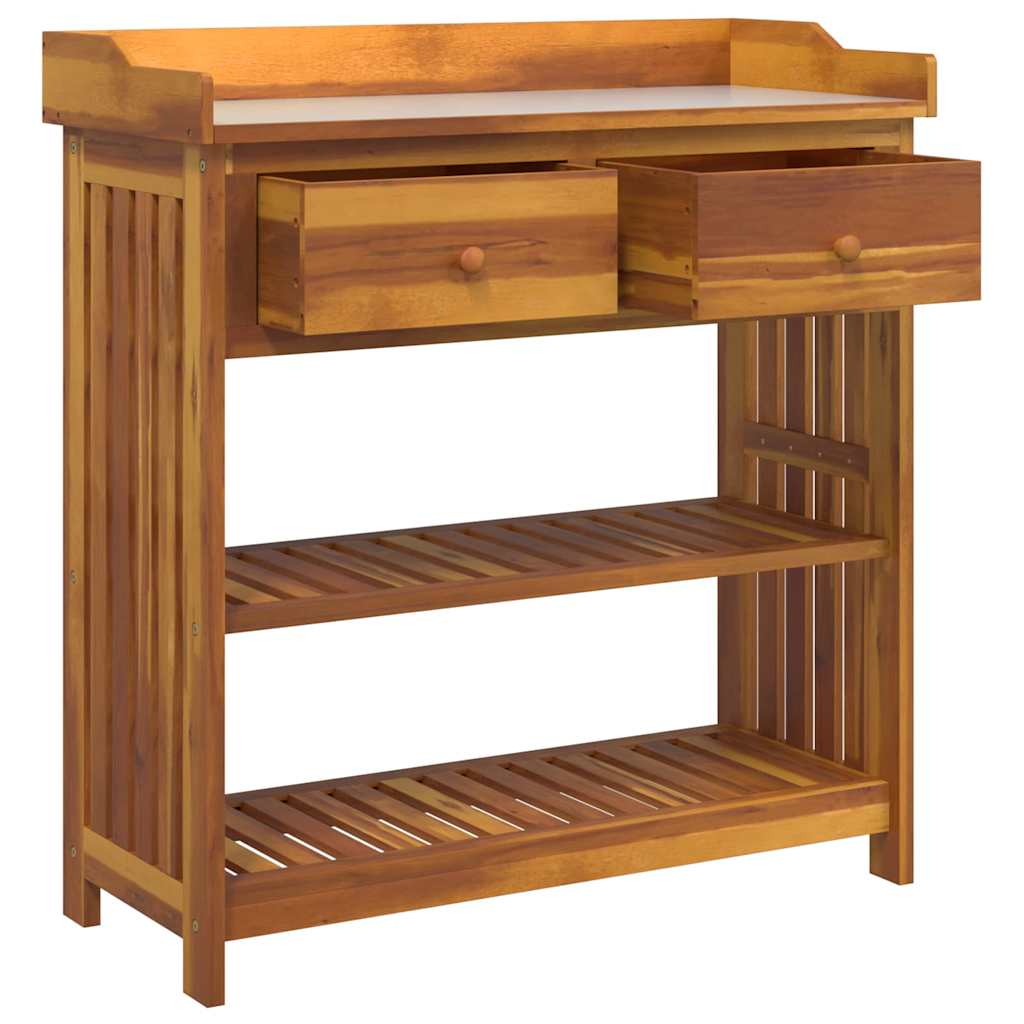 Garten-Schrank Natur 93 x 41,5 x 98 cm Massivholz Akazie