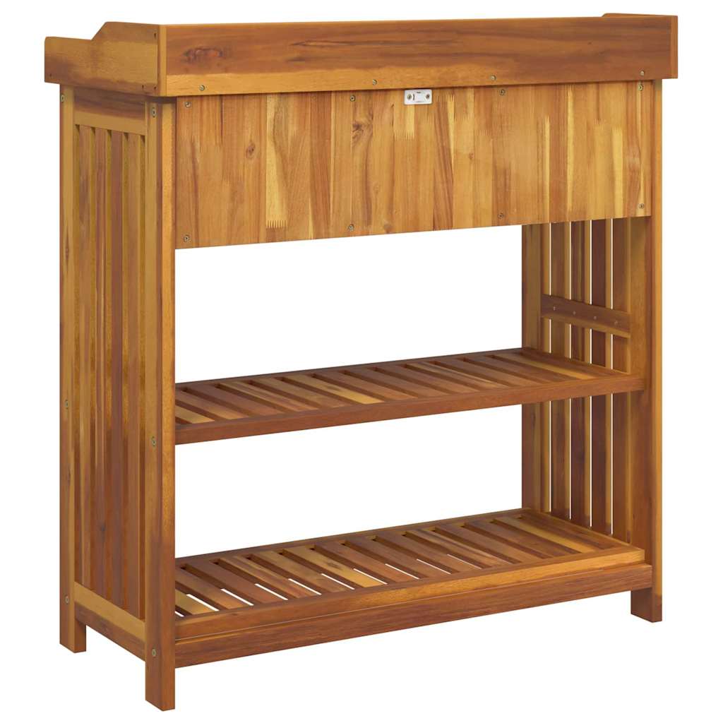 Garten-Schrank Natur 93 x 41,5 x 98 cm Massivholz Akazie