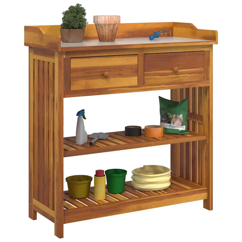 Garten-Schrank Natur 93 x 41,5 x 98 cm Massivholz Akazie