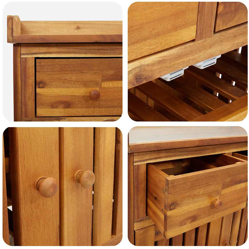 Garten-Schrank Natur 78 x 36,5 x 78 cm Massivholz Akazie
