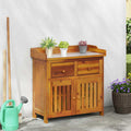 Garten-Schrank Natur 78 x 36,5 x 78 cm Massivholz Akazie