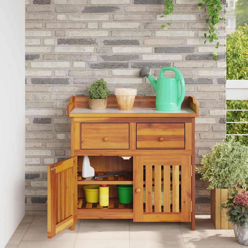 Garten-Schrank Natur 78 x 36,5 x 78 cm Massivholz Akazie