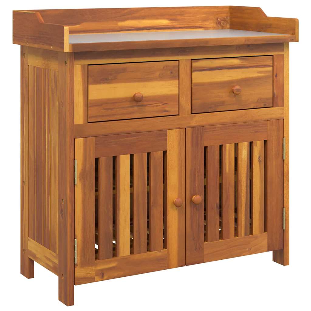 Garten-Schrank Natur 78 x 36,5 x 78 cm Massivholz Akazie