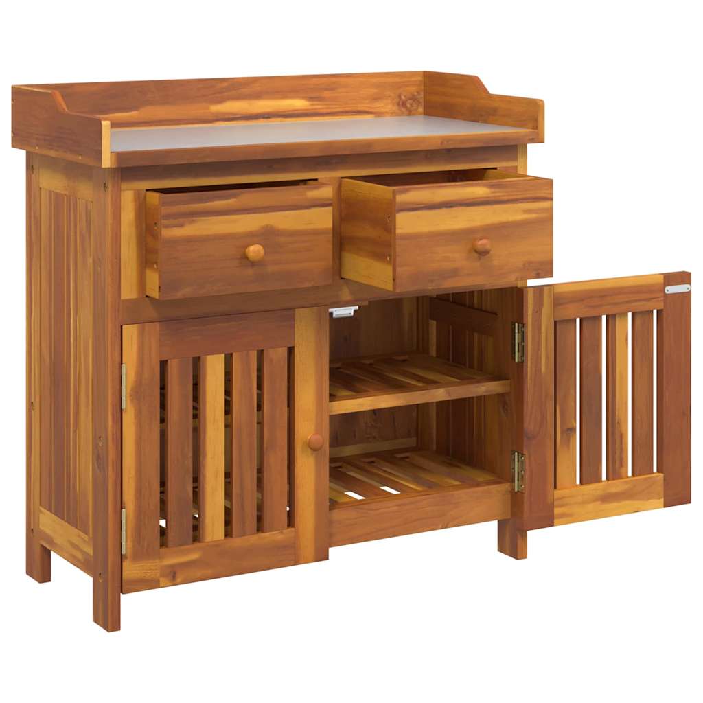 Garten-Schrank Natur 78 x 36,5 x 78 cm Massivholz Akazie