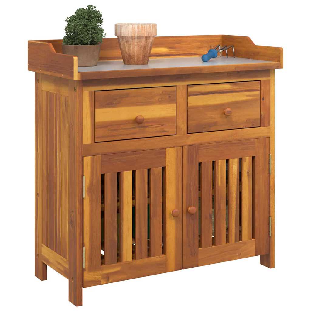 Garten-Schrank Natur 78 x 36,5 x 78 cm Massivholz Akazie