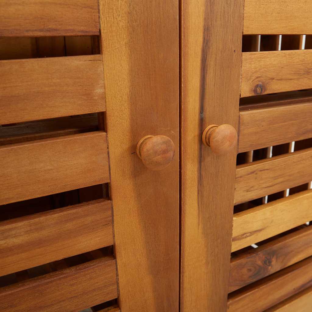 Garten-Schrank mit Regal Natur 90 x 40 x 90cm Massivholz Akazie