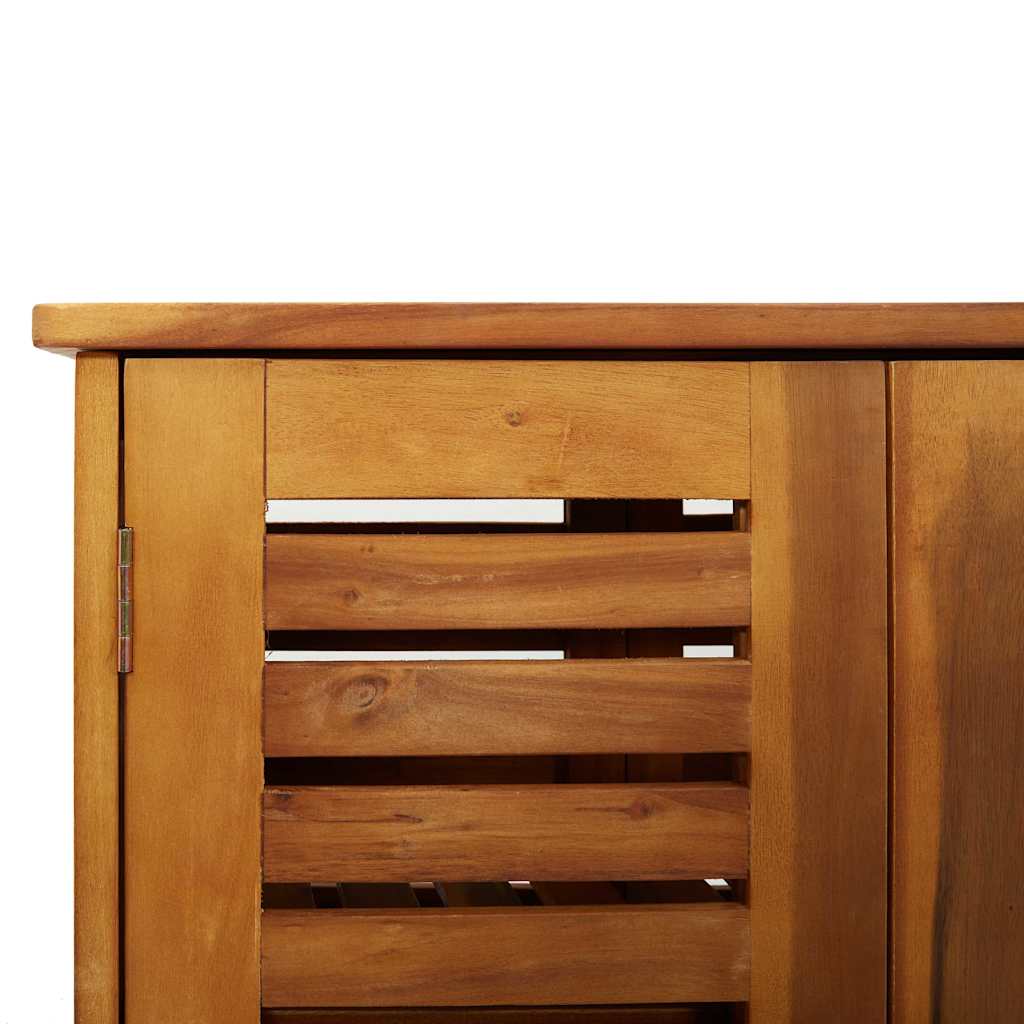 Garten-Schrank mit Regal Natur 90 x 40 x 90cm Massivholz Akazie
