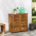 Garten-Schrank mit Regal Natur 90 x 40 x 90cm Massivholz Akazie