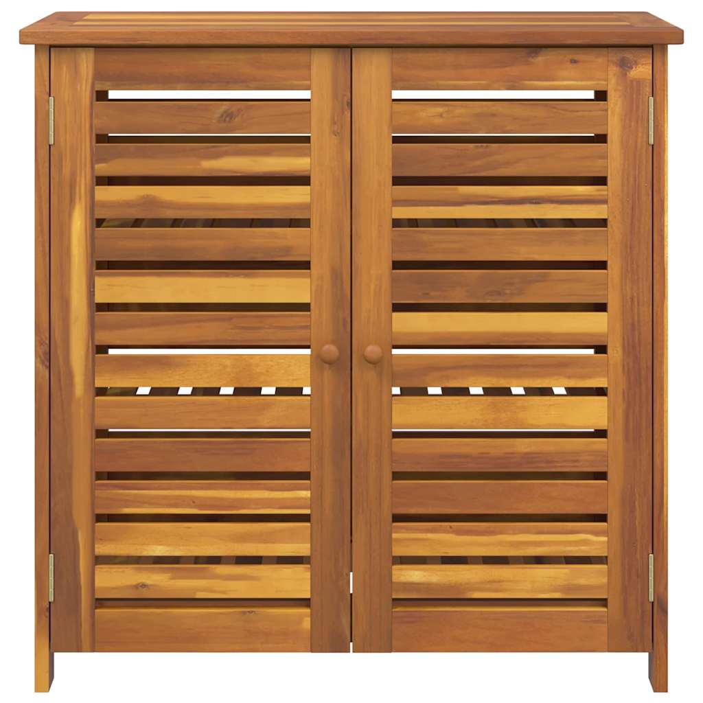 Garten-Schrank mit Regal Natur 90 x 40 x 90cm Massivholz Akazie