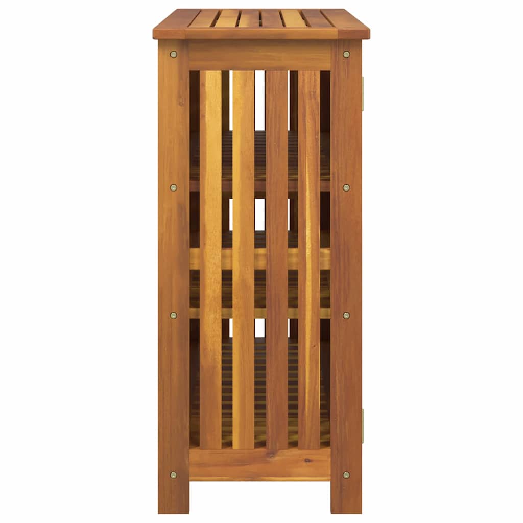Garten-Schrank mit Regal Natur 90 x 40 x 90cm Massivholz Akazie