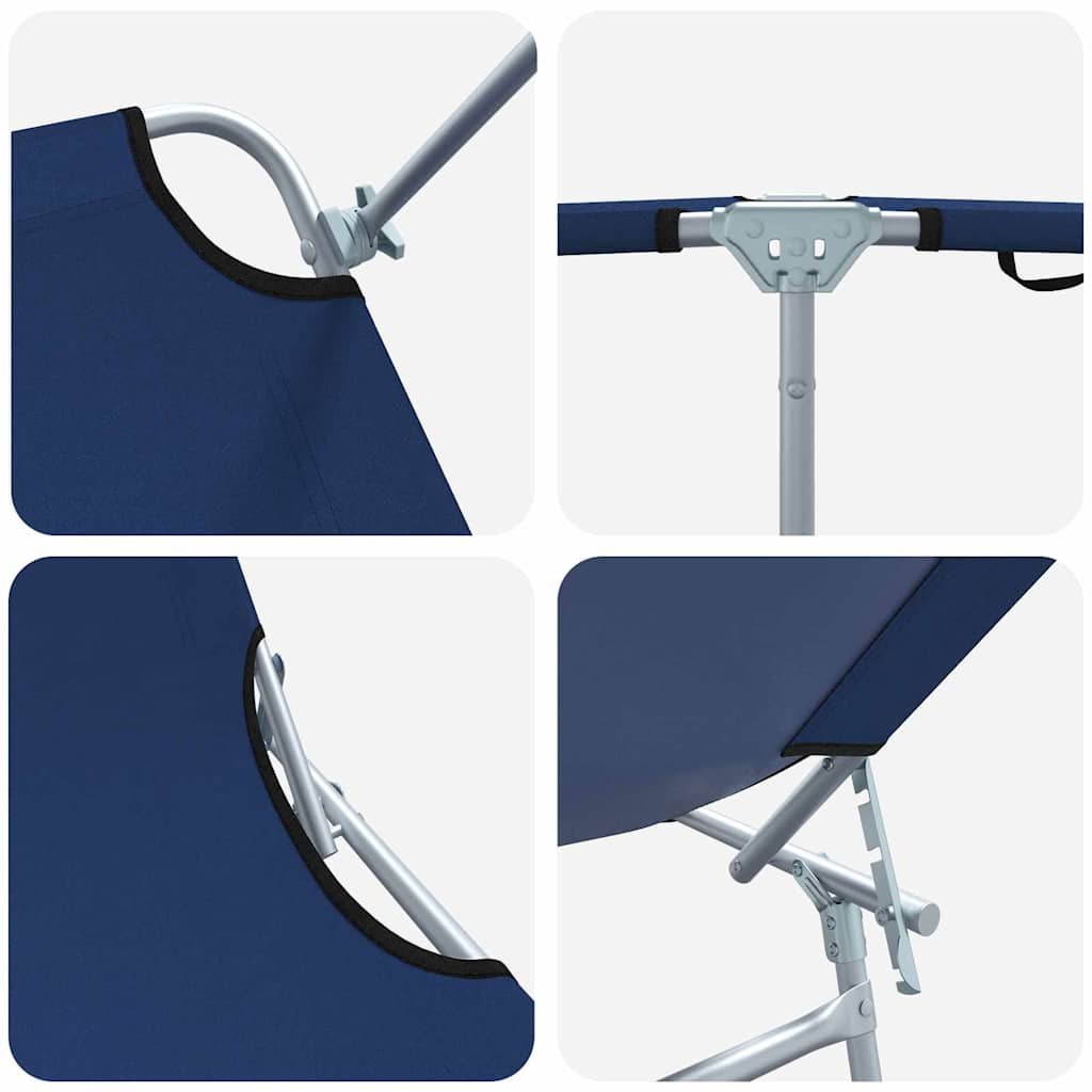 Sonnenliege 2 pcs Blau 58 x 188 x 77cm Polyester