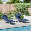 Sonnenliege 2 pcs Blau 58 x 188 x 77cm Polyester
