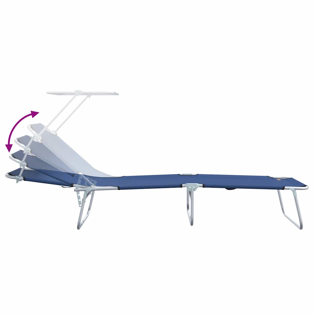 Sonnenliege 2 pcs Blau 58 x 188 x 77cm Polyester