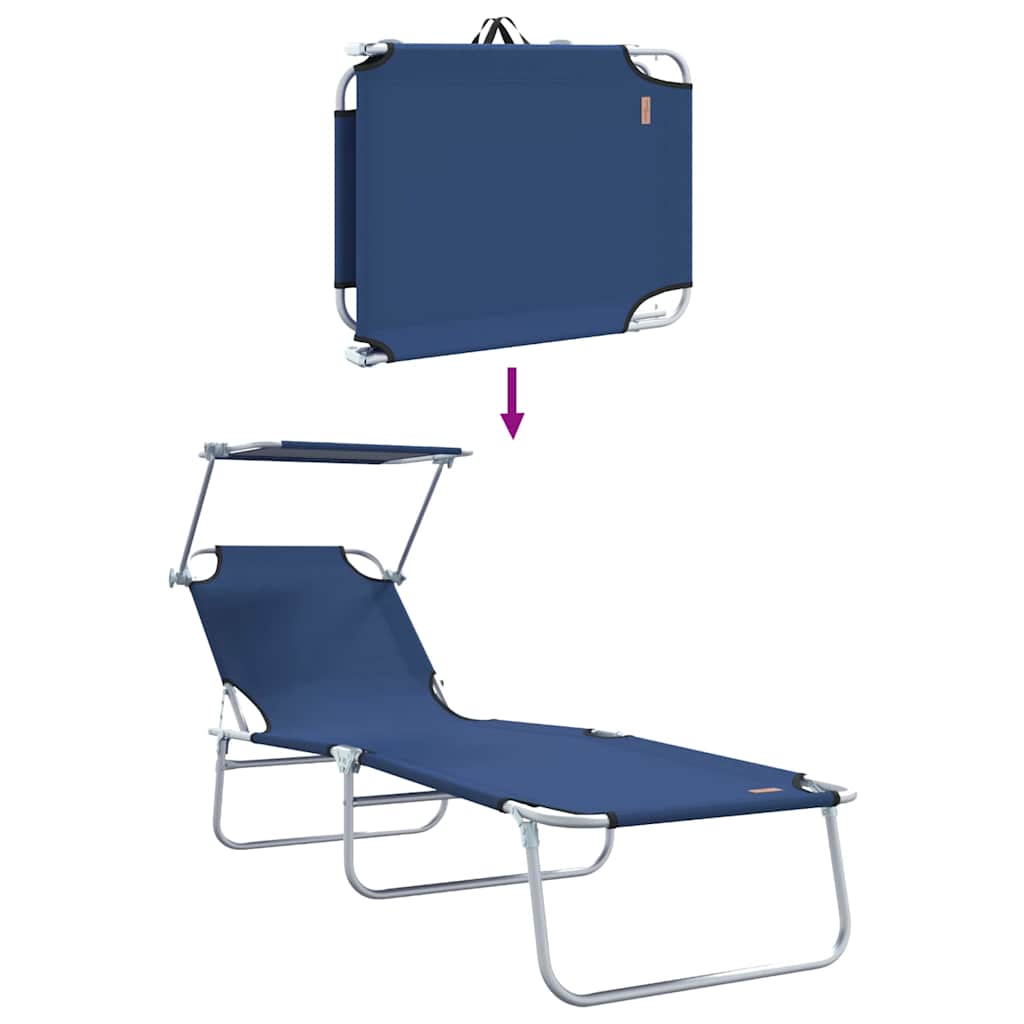 Sonnenliege 2 pcs Blau 58 x 188 x 77cm Polyester
