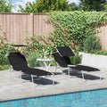 Sonnenliege 2 pcs Schwarz 58 x 188 x 77cm Polyester