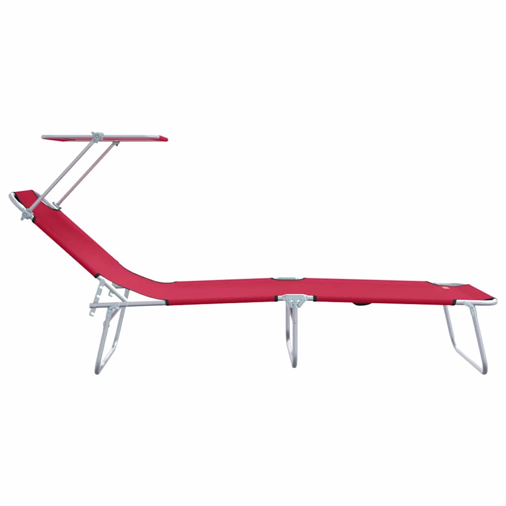 Sonnenliege 2 pcs Rot 58 x 188 x 77cm Polyester