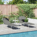Sonnenliege 2 pcs Grau 58 x 188 x 77cm Polyester