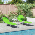 Sonnenliege 2 pcs Grün 58 x 188 x 77cm Polyester