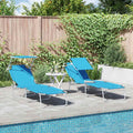 Sonnenliege 2 pcs Helles Blau 58 x 188 x 77cm Polyester