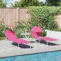 Sonnenliege 2 pcs Rosa 58 x 188 x 77cm Polyester