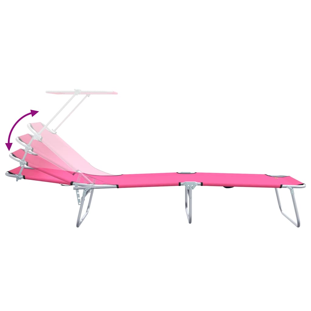 Sonnenliege 2 pcs Rosa 58 x 188 x 77cm Polyester