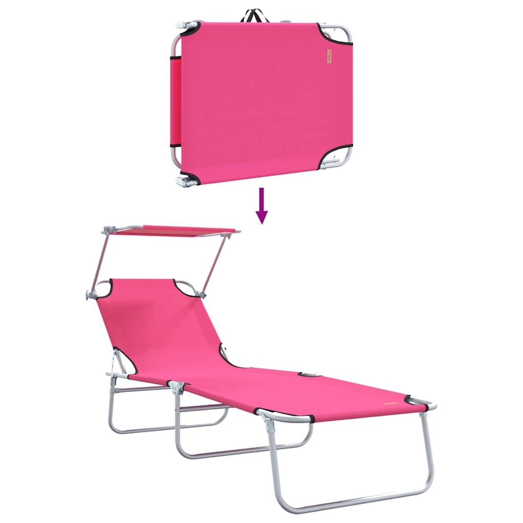Sonnenliege 2 pcs Rosa 58 x 188 x 77cm Polyester