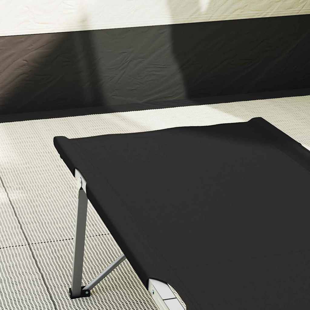 Klapp Schlafbett fürs Camping Schwarz 194 x 62,5 x 42,5 cm