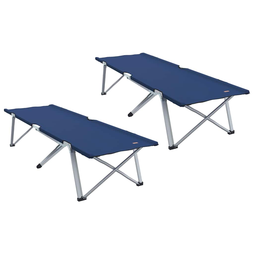 Klapp Schlafbett fürs Camping 2 pcs Blau 194 x 62,5 x 42,5 cm