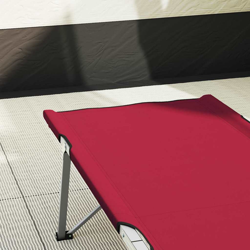 Klapp Schlafbett fürs Camping 2 pcs Rot 194 x 62,5 x 42,5 cm