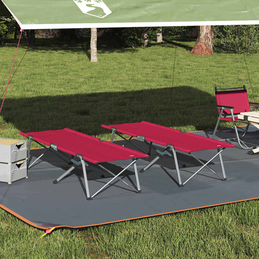 Klapp Schlafbett fürs Camping 2 pcs Rot 194 x 62,5 x 42,5 cm