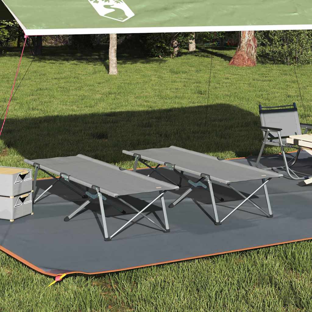 Klapp Schlafbett fürs Camping 2 pcs Grau 194 x 62,5 x 42,5 cm