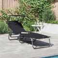 Klappbare Sonnenliege Schwarz 190 x 57 x 81 cm Oxford