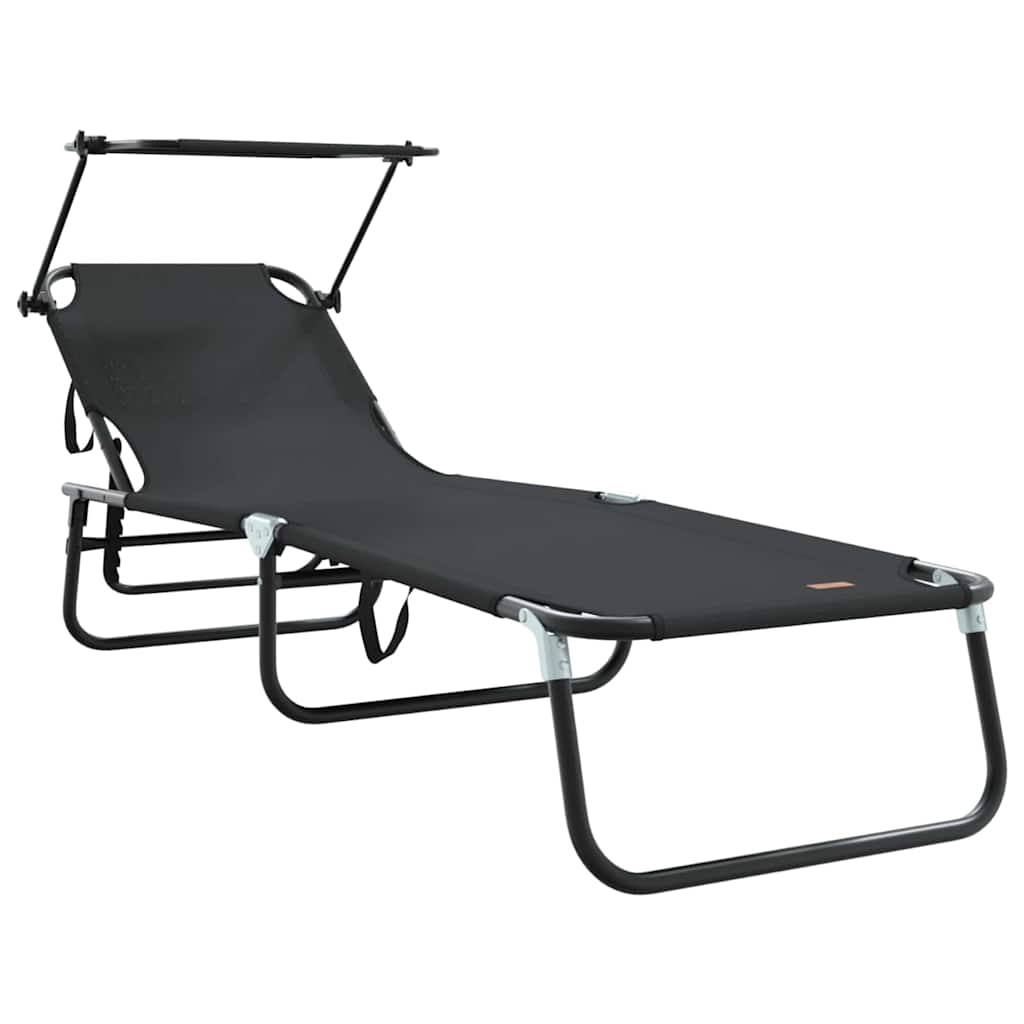 Klappbare Sonnenliege Schwarz 190 x 57 x 81 cm Oxford