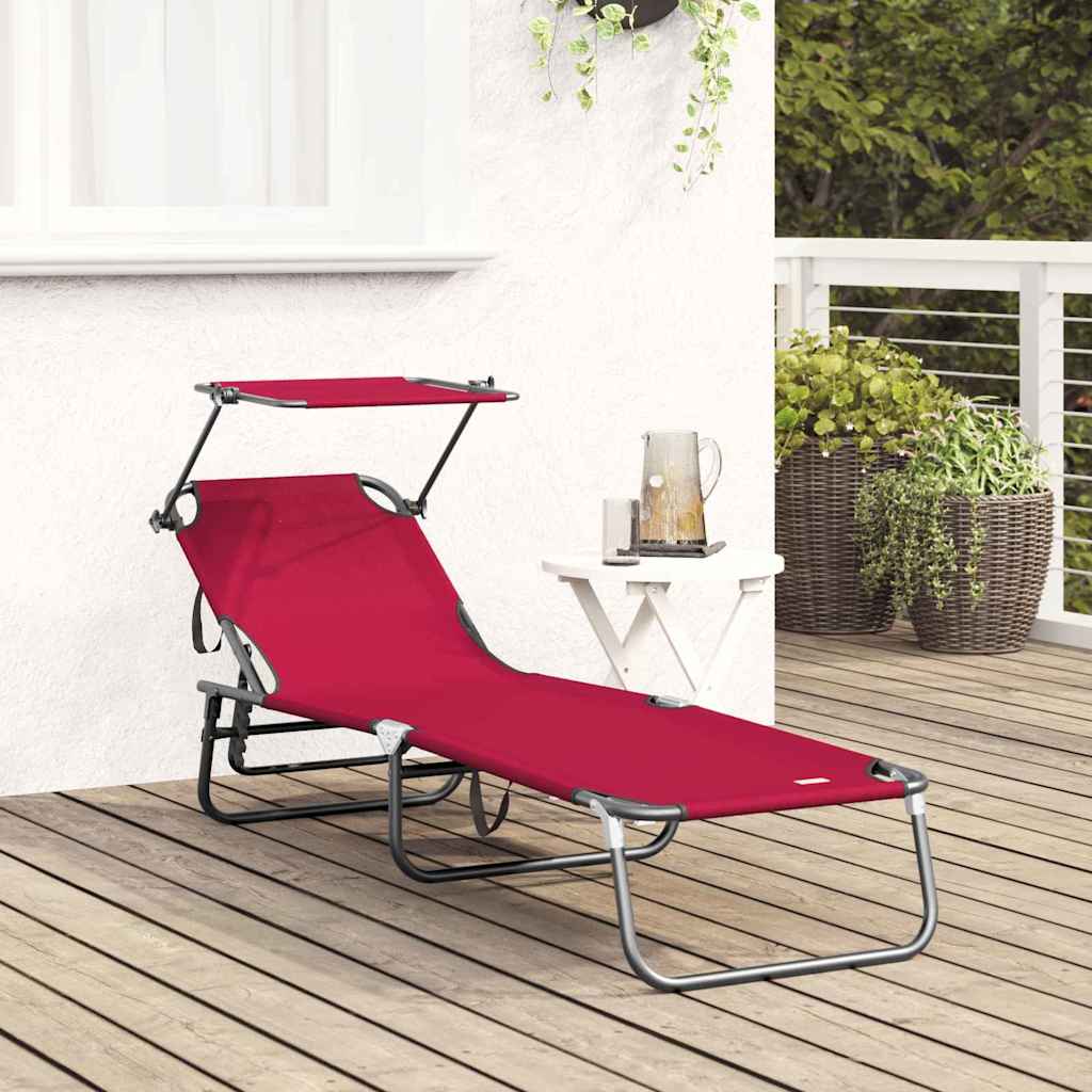 Klappbare Sonnenliege Rot 190 x 57 x 81 cm Oxford