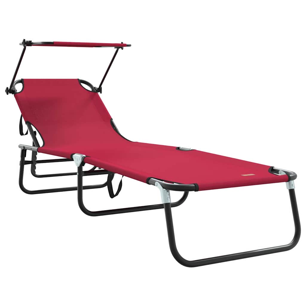 Klappbare Sonnenliege Rot 190 x 57 x 81 cm Oxford