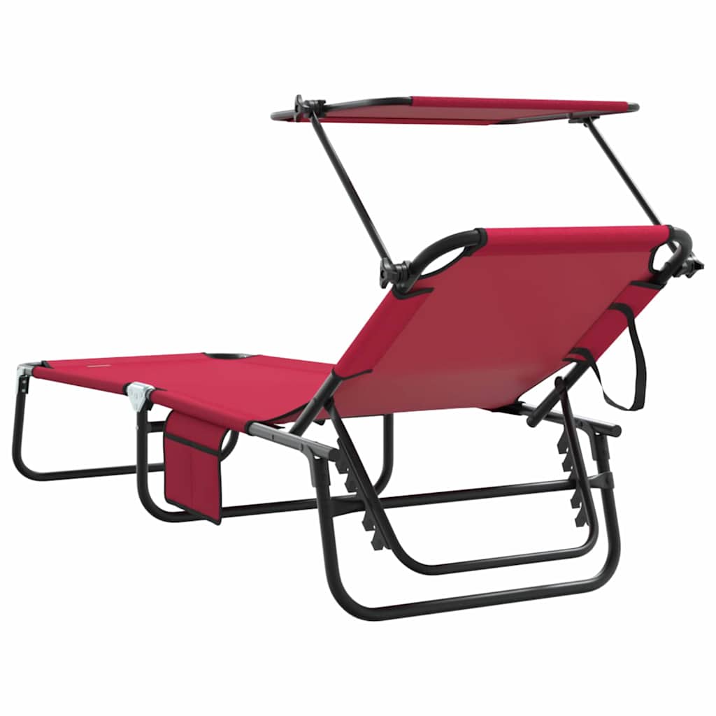 Klappbare Sonnenliege Rot 190 x 57 x 81 cm Oxford