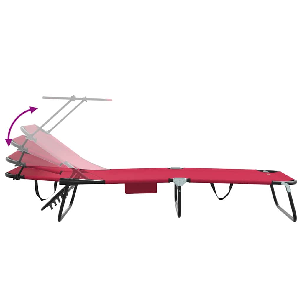 Klappbare Sonnenliege Rot 190 x 57 x 81 cm Oxford