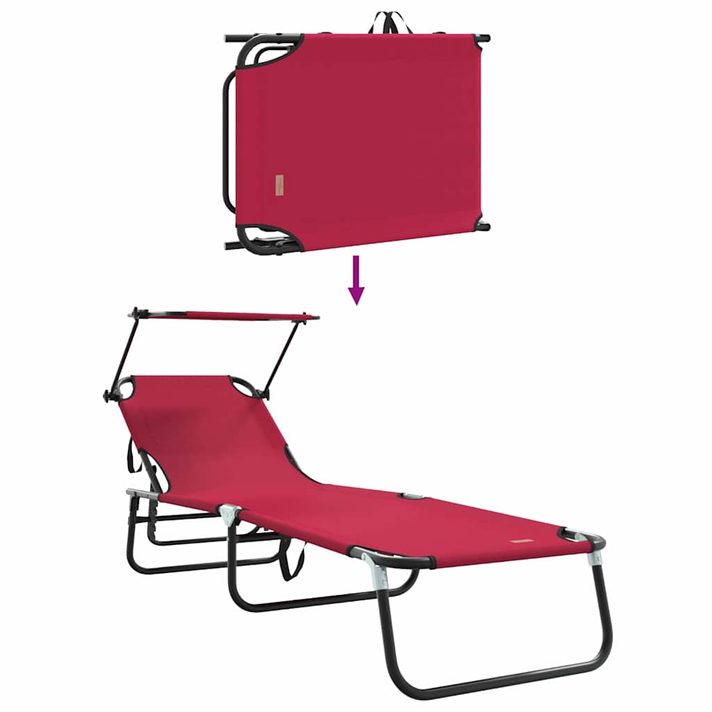 Klappbare Sonnenliege Rot 190 x 57 x 81 cm Oxford