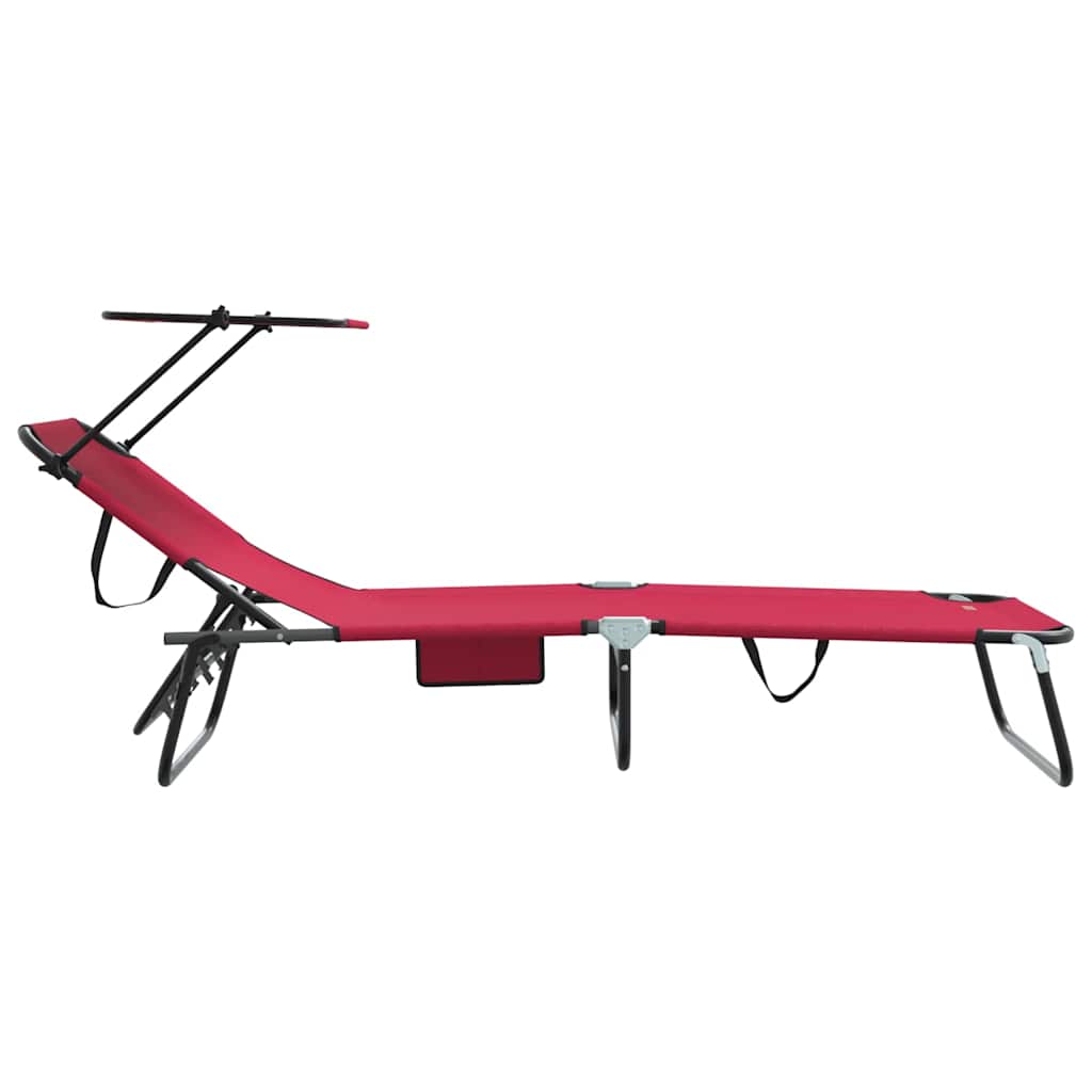 Klappbare Sonnenliege Rot 190 x 57 x 81 cm Oxford