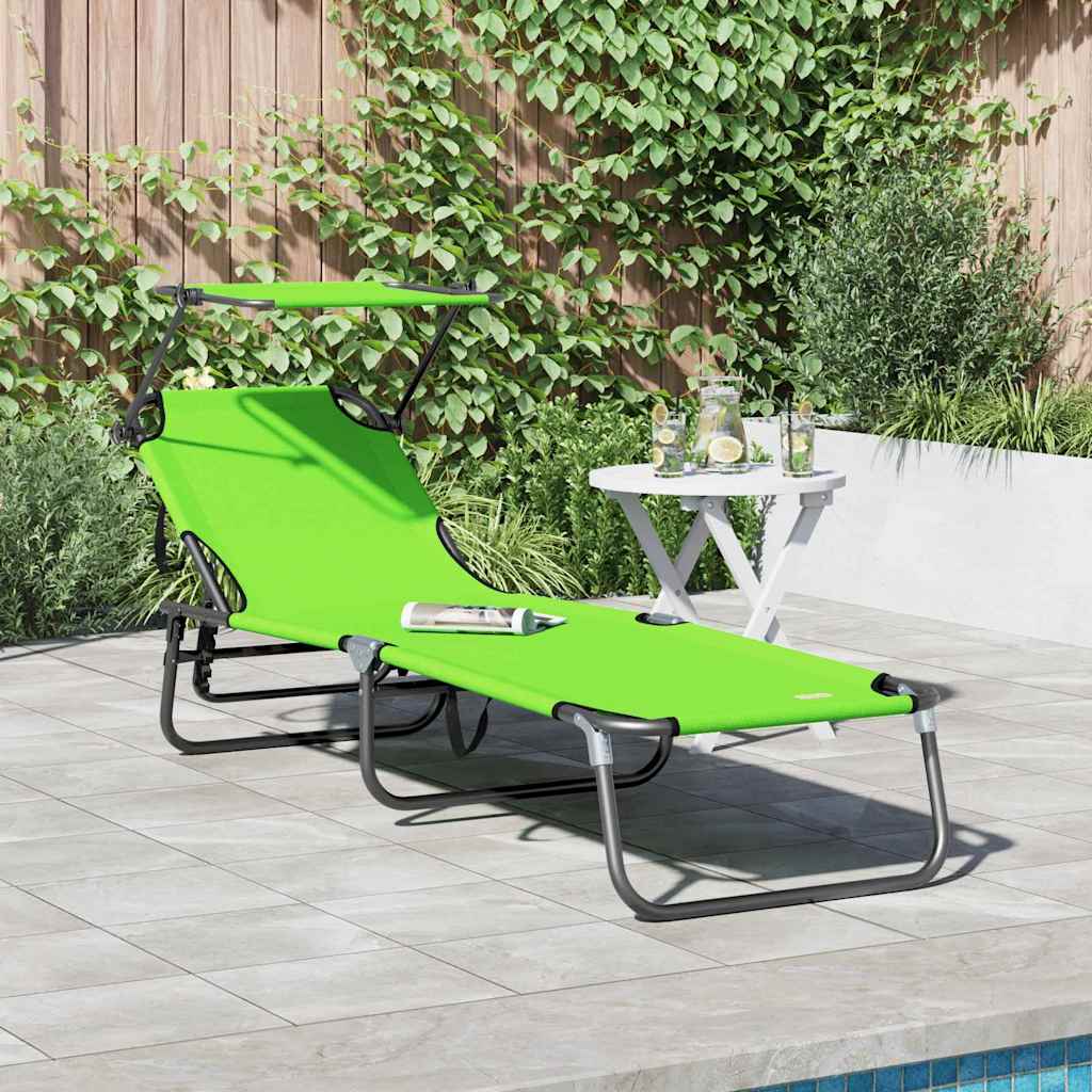 Klappbare Sonnenliege Grün 190 x 57 x 81 cm Oxford
