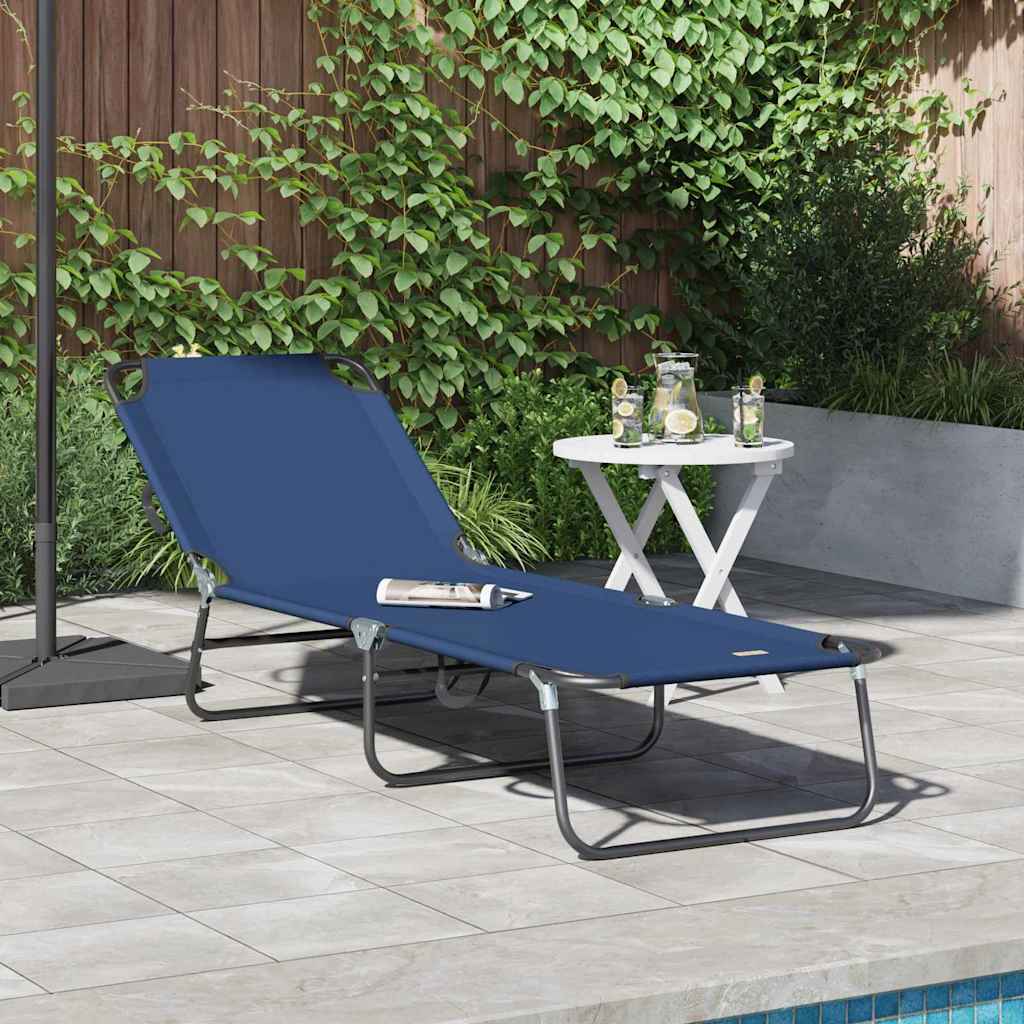 Klappbare Sonnenliege Blau 188 x 57 x 86,5 cm Polyester